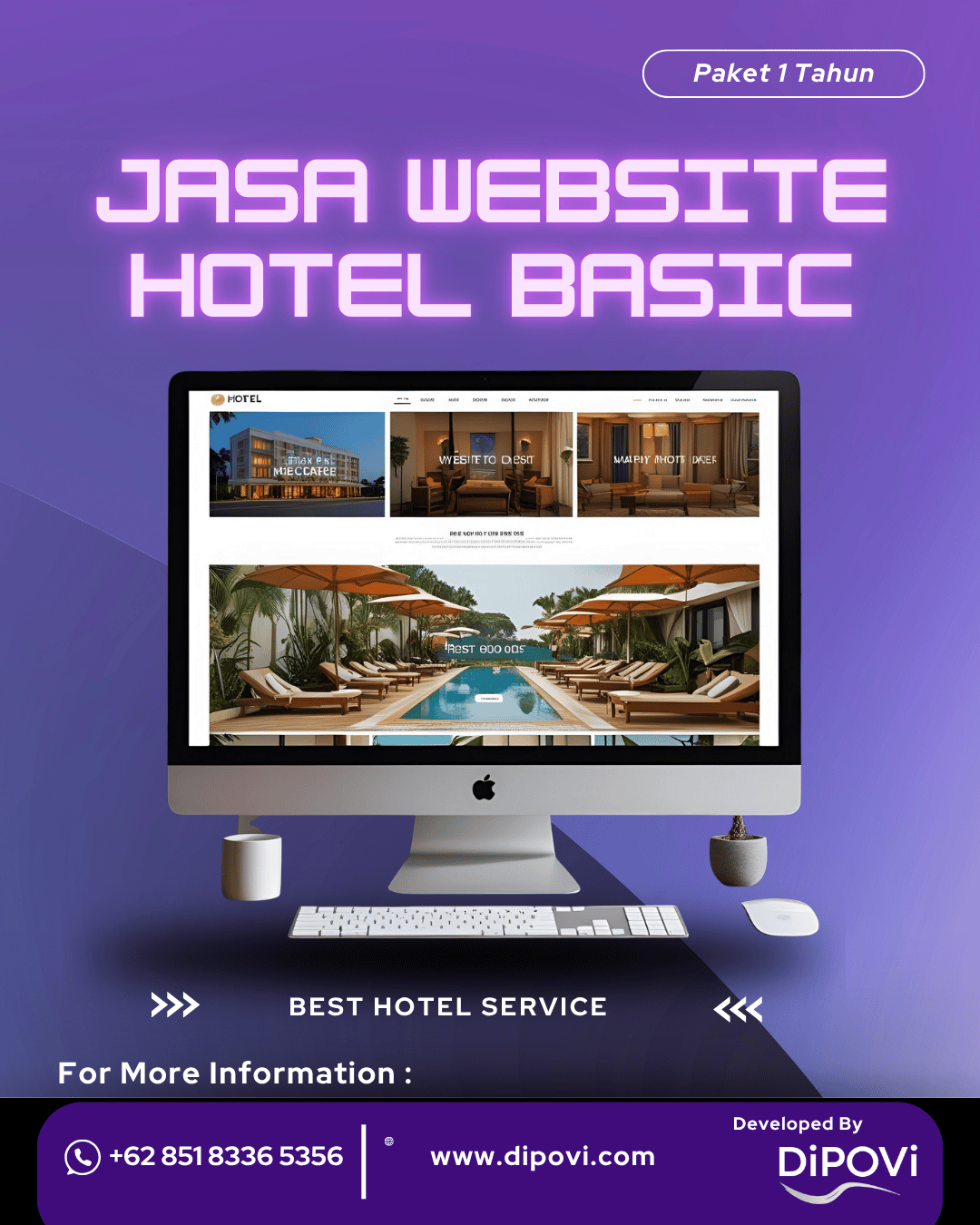 Jasa Website Hotel Basic Paket 1 Tahun
