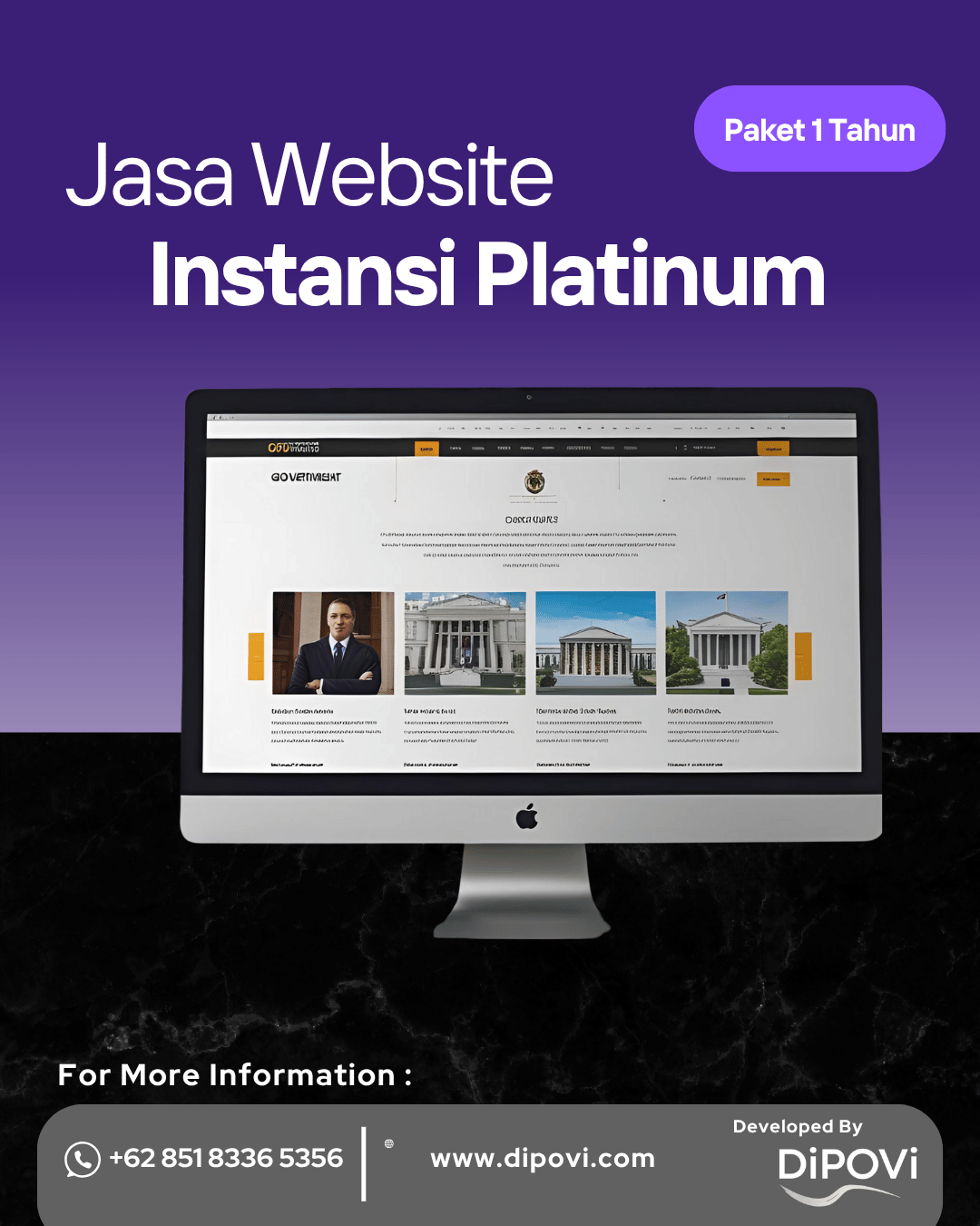 Jasa Website Instansi Platinum Paket 1 Tahun