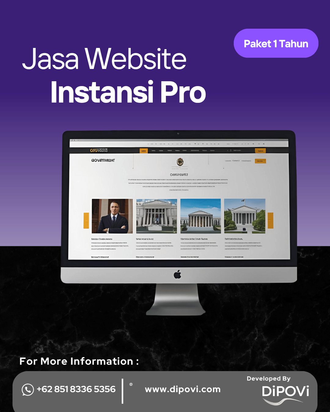 Jasa Website Instansi Pro Paket 1 Tahun