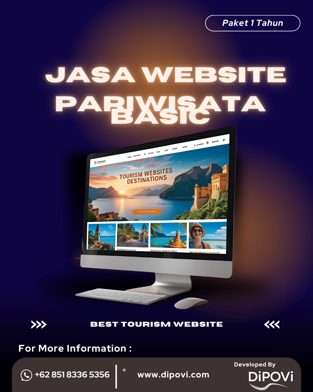 Jasa Website Pariwisata Basic Paket 1 Tahun