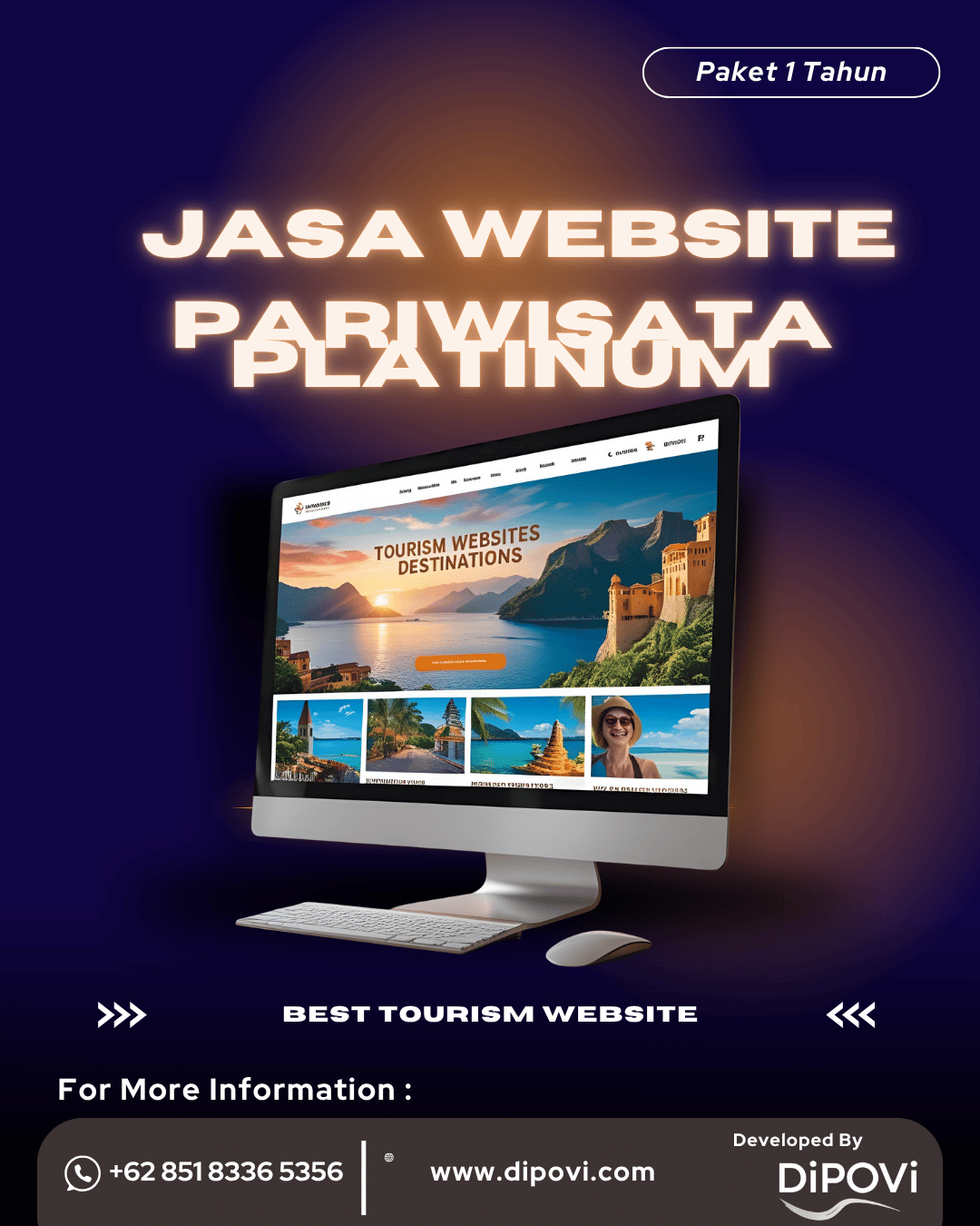 Jasa Website Pariwisata Platinum Paket 1 Tahun