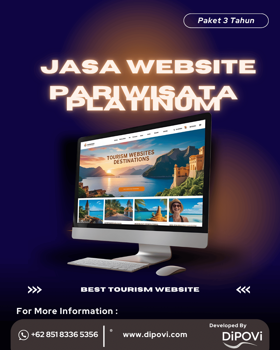 Jasa Website Pariwisata Platinum Paket 4 Tahun Ketenangan