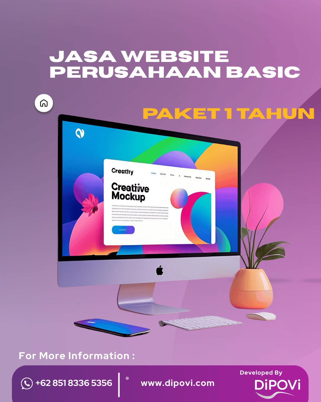 Jasa Website Perusahaan Basic Paket 1 Tahun