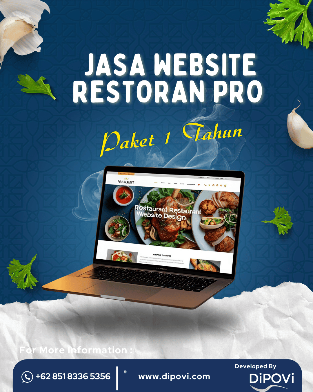 Jasa Website Restoran Pro Paket 1 Tahun