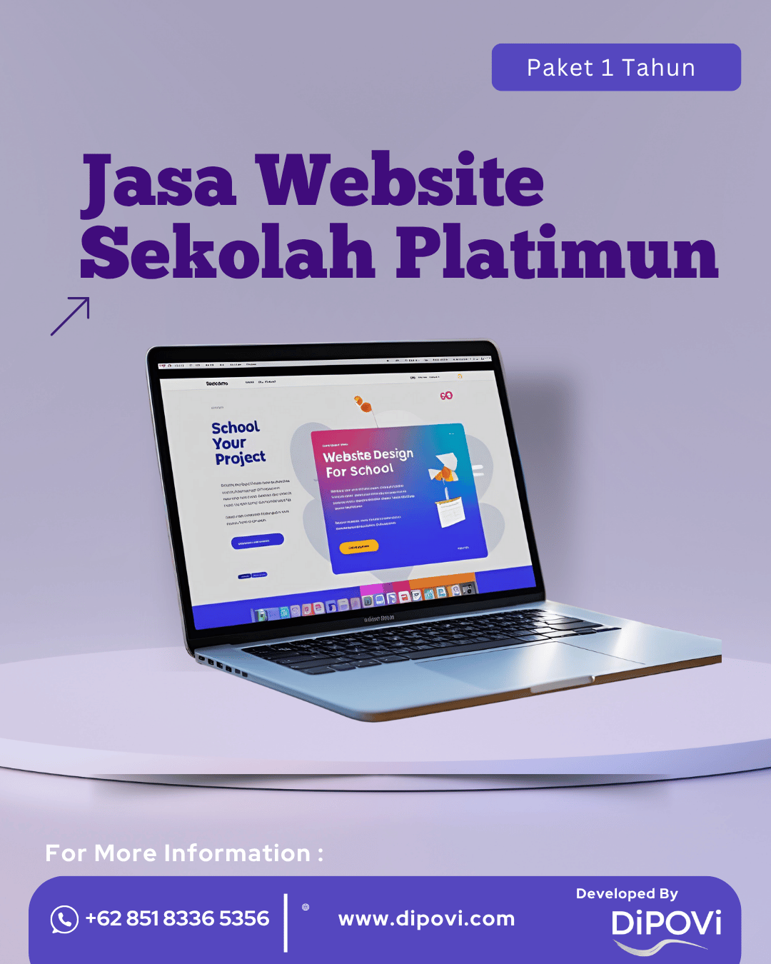 Jasa Website Sekolah Platinum Paket 1 Tahun