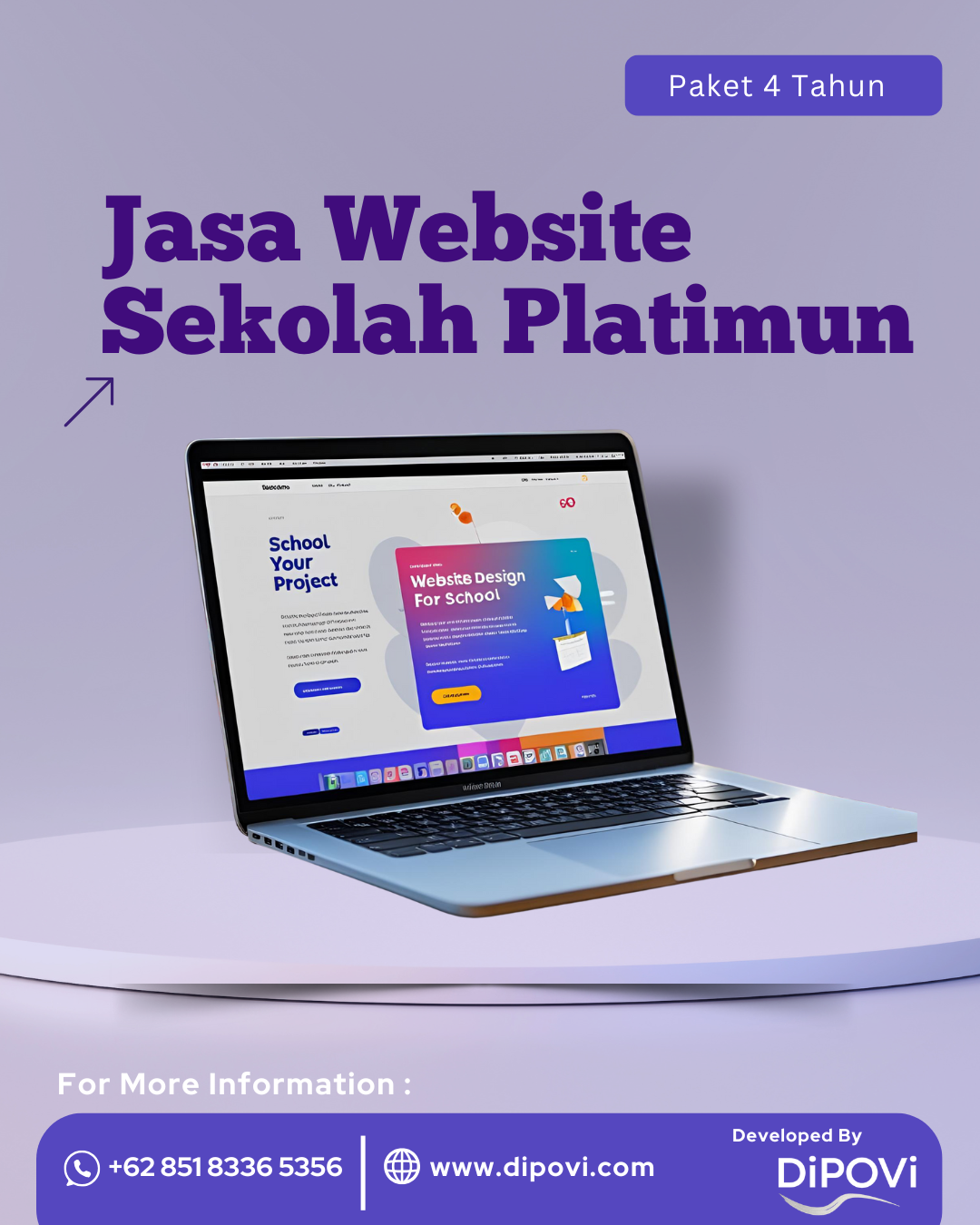 Jasa Website Sekolah Platinum Paket 4 Tahun Ketenangan