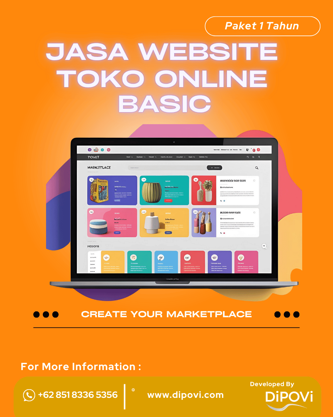 Jasa Website Toko Online Basic Paket 1 Tahun