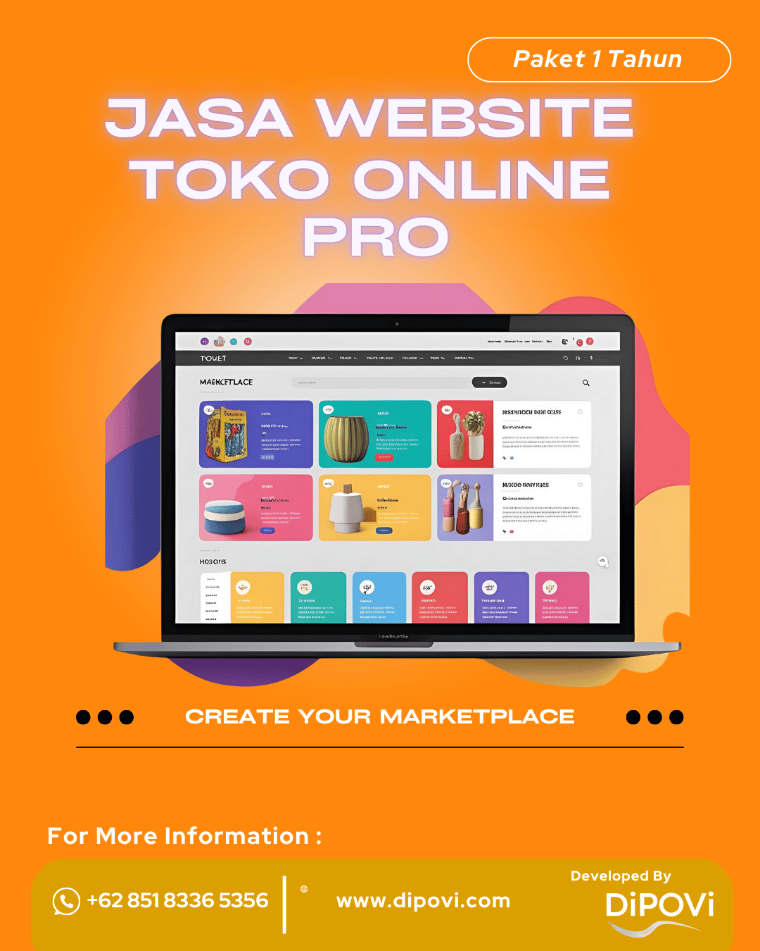 Jasa Website Toko Online Pro Paket 1 Tahun